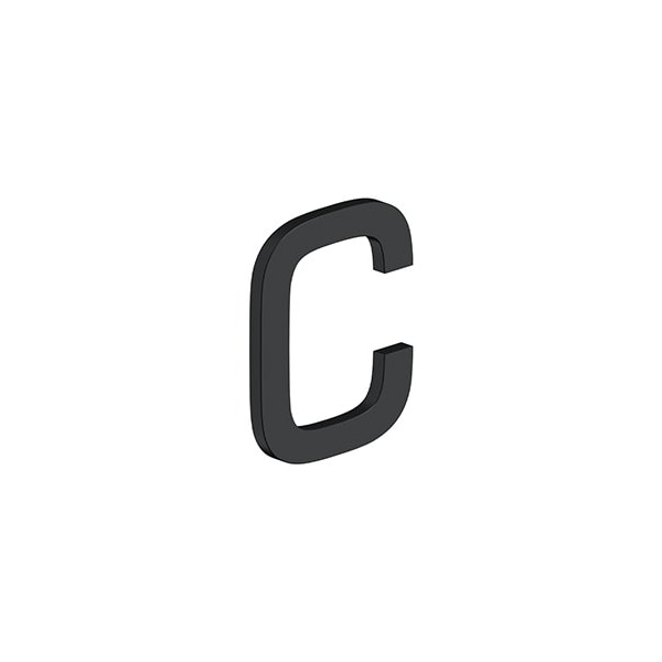 4 LETTER C, E SERIES W/ RISERS, STAINLESS STEEL in Paint Black